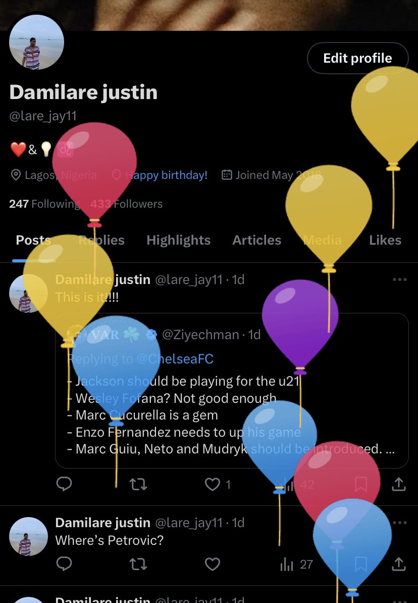 lare_jay11's tweet photo. Guess who got Balloons today!🥳🎊
Happy birthday Damilare 🎉🎂
#BirthdayBoy #leoking https://t.co/96FAykq2YQ
