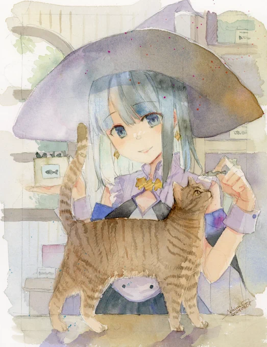 猫にまつわるコミッション絵