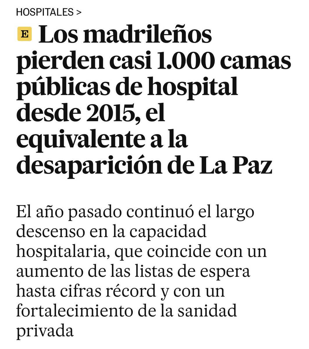 La libertad de quedarte sin sanidad pública.