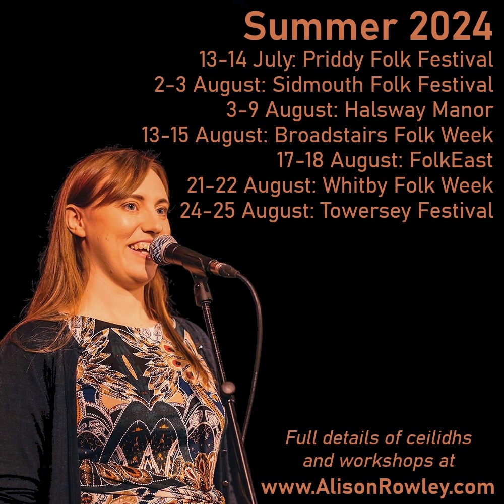 The summer folk festival season is in full swing! I'm heading up to Whitby today to call some ceilidhs, eat ice cream, and dodge seagulls.