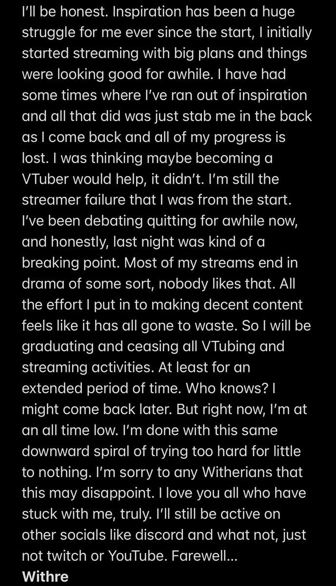 WithreVT's tweet image. This might come as a surprise, and might sound selfish, but 3 years of my life wasted on no progress hurts. Maybe an extended break or quitting will make me feel better about myself.