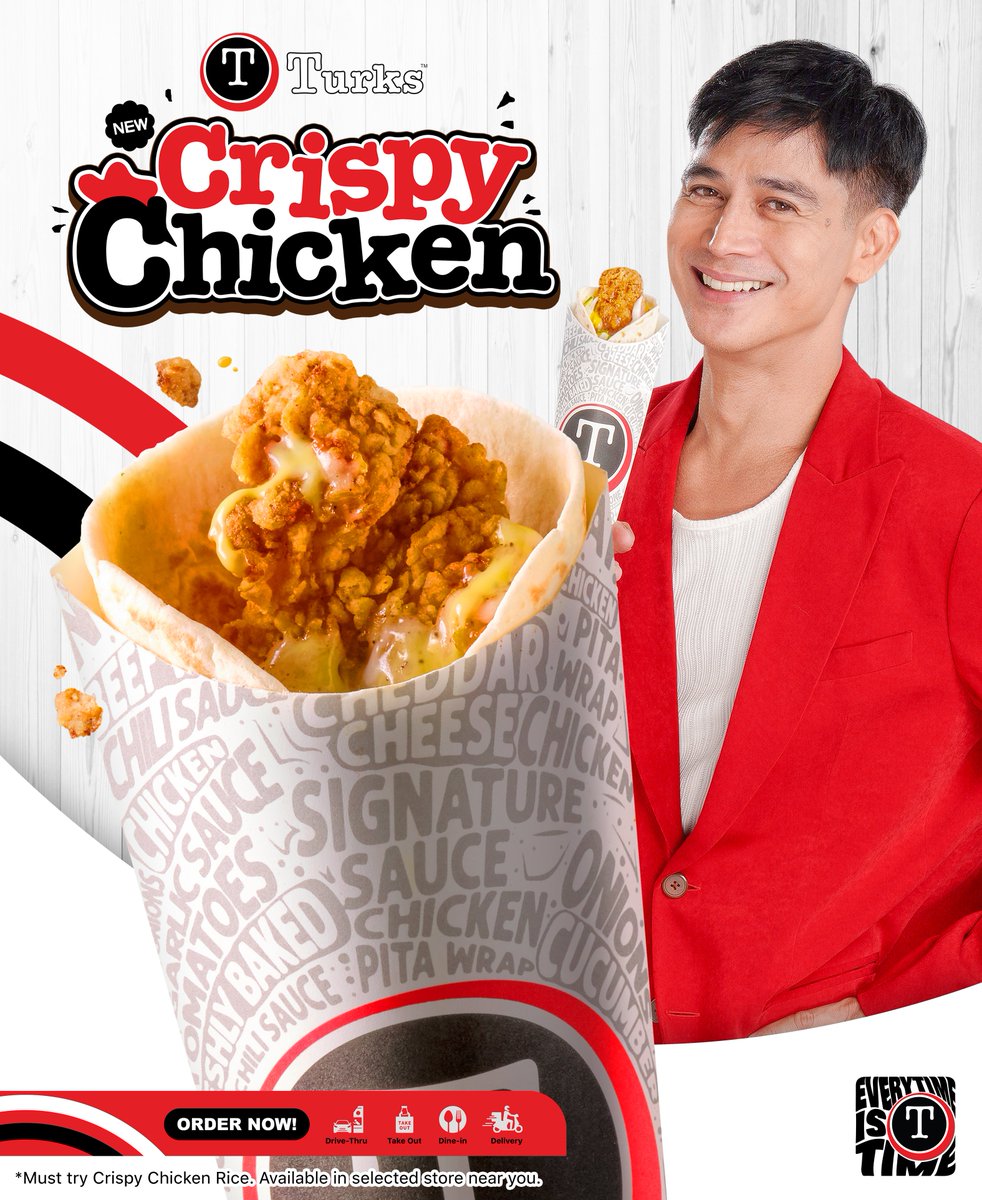 Experience the crunch Piolo loves! Get your Crispy Chicken Wrap today!

#Turks #TCo