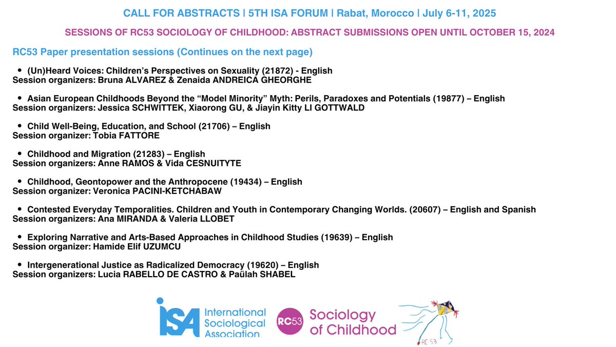 RC53 ISA Sociology of childhood tweet media