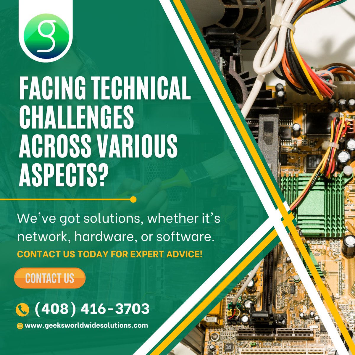 geek__solutions's tweet photo. Are you facing technical troubles? 
We've got you covered be it Network, Hardware, or software. We've got solutions for all your technical challenges.
Contact us today for a free consultation at (408)4163703
 #techsupport #techhelp #techissues #networkissues #hardwareproblems https://t.co/y3GlSxLB2X