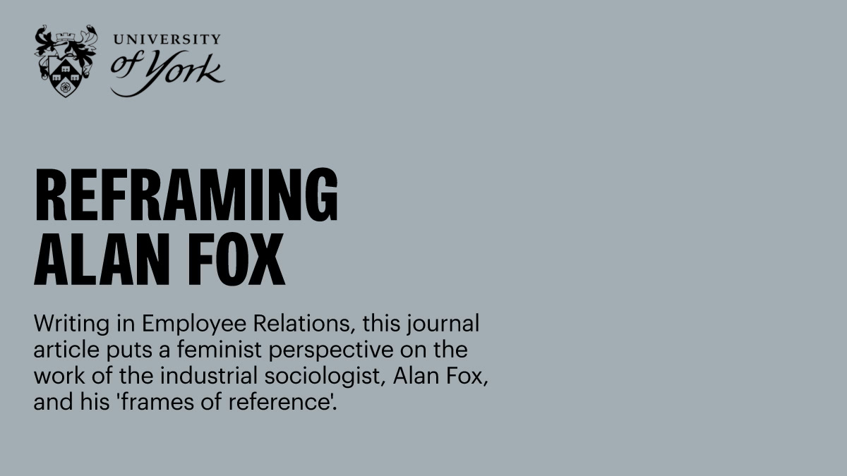 School for Business and Society 🏫 (@uoy_sbs) on Twitter photo 📍 The latest paper by <a href="/ProfAMGreene/">Anne-marie Greene</a>, <a href="/DrHMConnolly/">Heather Connolly</a> and Deborah Dean <a href="/WarwickBSchool/">WBS</a>, reviews key texts by Alan Fox and his influential frames of reference theory, and their relevance to the contemporary industrial relations field. Read it here ⬇️
emerald.com/insight/conten… 📍 The latest paper by <a href="/ProfAMGreene/">Anne-marie Greene</a>, <a href="/DrHMConnolly/">Heather Connolly</a> and Deborah Dean <a href="/WarwickBSchool/">WBS</a>, reviews key texts by Alan Fox and his influential frames of reference theory, and their relevance to the contemporary industrial relations field. Read it here ⬇️
emerald.com/insight/conten…