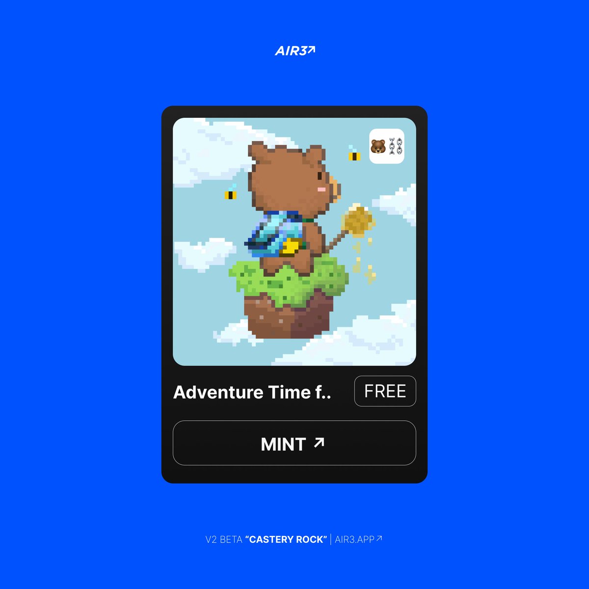 air3app's tweet photo. NEW DROP

Adventure Time for Bera 🐻 on @berachain by @Pumjai_nft 

https://t.co/RFpMyKhDZH