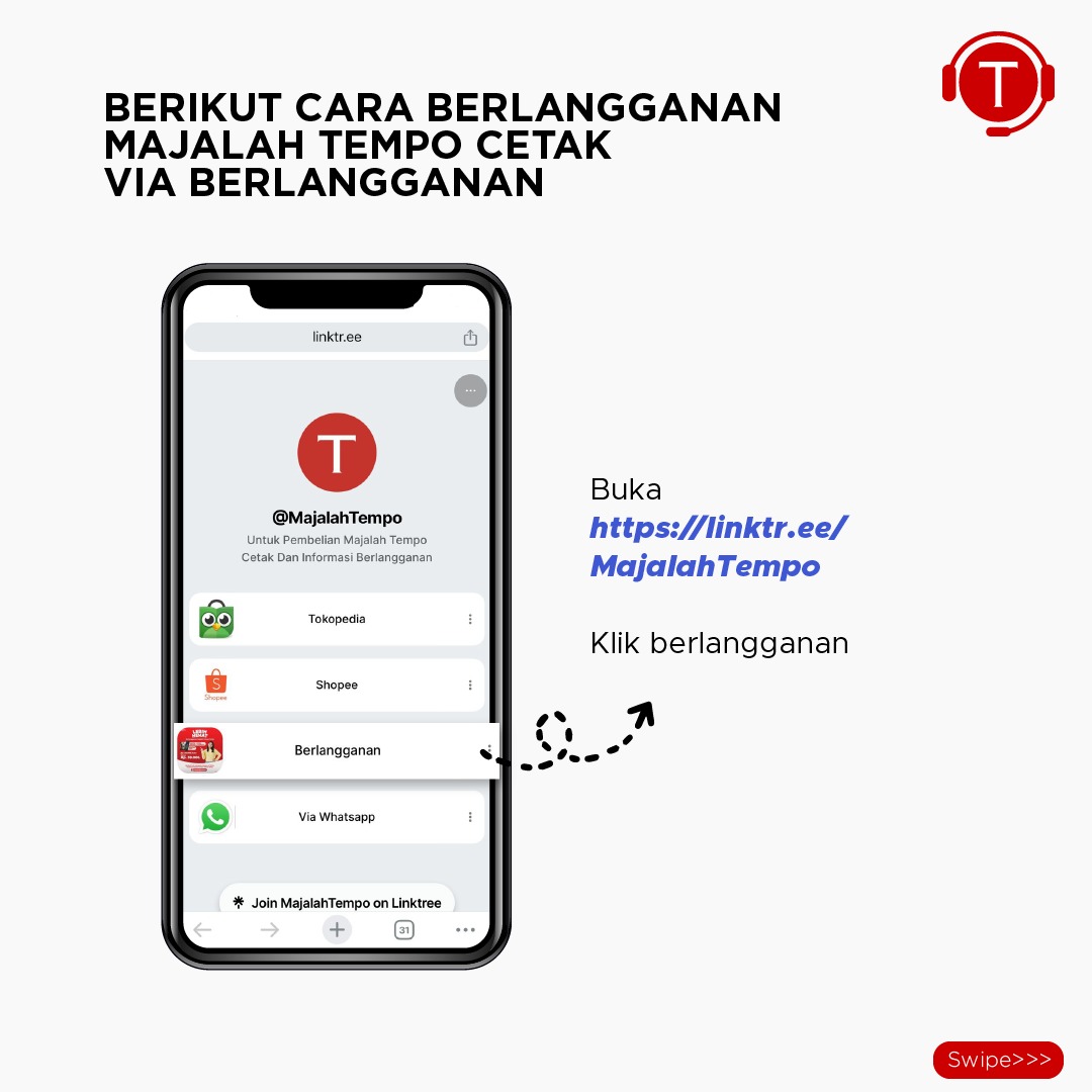 cs_tempodotco's tweet photo. Halo pembaca Tempo, tahukah Anda cara mudah mendapatkan majalah Tempo cetak? Ikuti langkah-langkah ini dan dapatkan majalah Tempo cetak tanpa ribet. https://t.co/PTyjOV5VcM