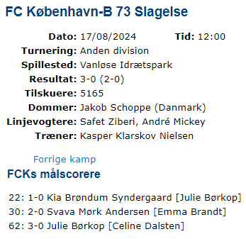 Verdenspremiere! Statistik for FC Københavns kvinder er en realitet

Kvaliteten forbedres over tid, som data er tilgængelig (🙏 <a href="/FCKobenhavn/">F.C. København</a> <a href="/JacobLauesen/">Jacob Lauesen</a> <a href="/Rbcasteele/">Rebecca Steele</a>) 

Lyst til at hjælpe? Kontakt os!

kvinder.nipserstat.dk/QueryFormServl… 

<a href="/KbhFanradio/">Københavns Fanradio</a> <a href="/CphSundays/">Copenhagen Sundays</a> <a href="/Kvartiboldmedie/">Kvart i Bold</a> 
#fcklive