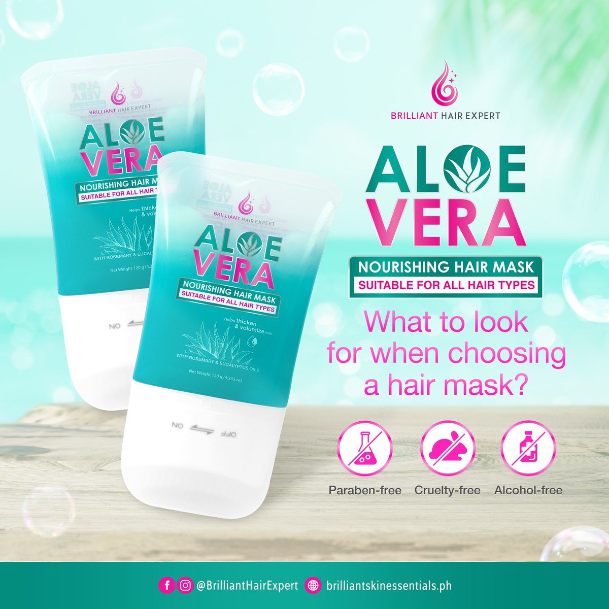 Aloe Vera Nourishing Hair Mask provides paraben-free, cruelty-free, and alcohol-free care, ensuring the purest nourishment for your hair. 🍃

Buy yours now for only PHP 275.00 SRP! 🛒

#BrilliantHairExpert 💧
#BrilliantSkinEssentials 💎