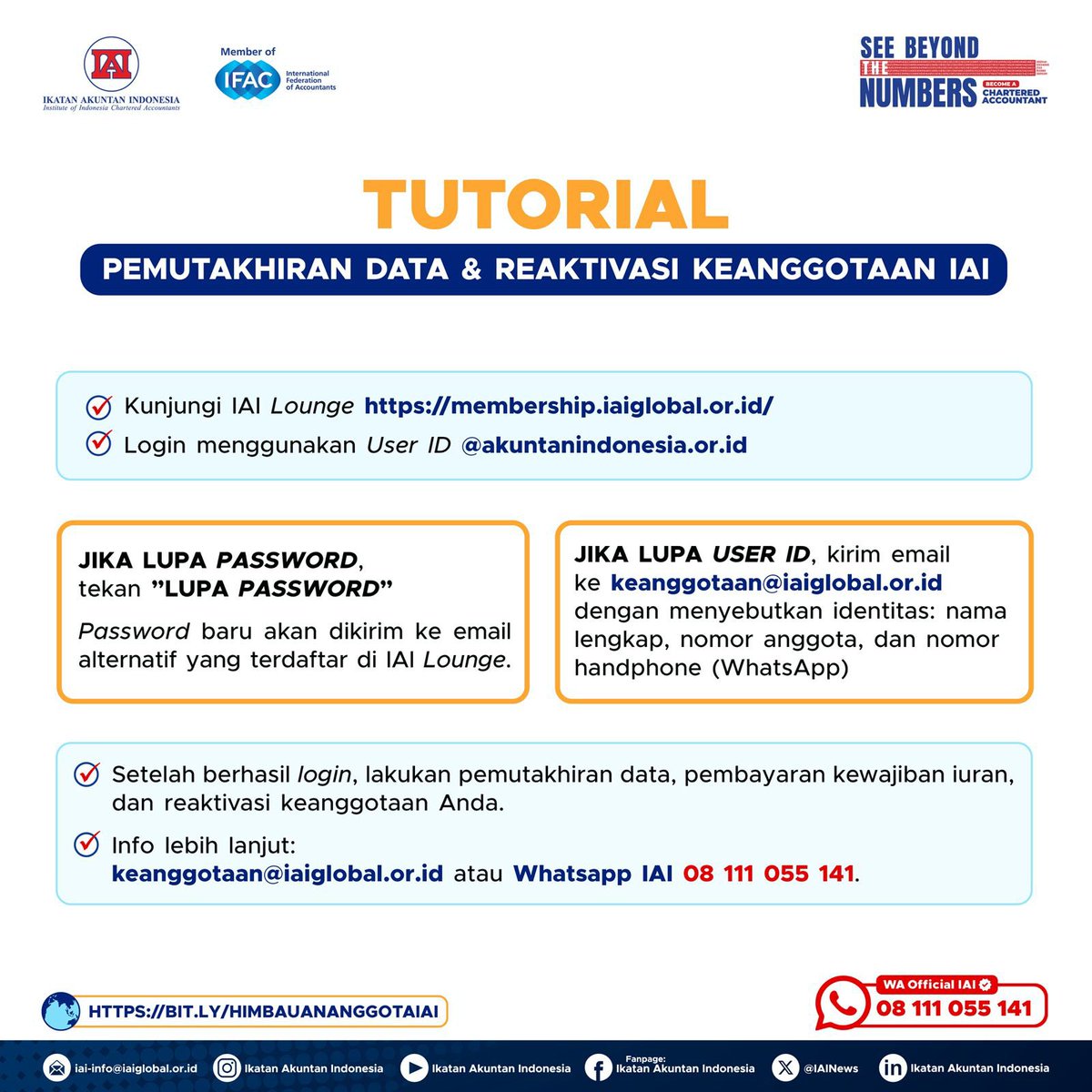 IAINews's tweet photo. Dalam rangka peningkatan pelayanan keanggotaan dan pembinaan terhadap akuntan anggota IAI, IAI menghimbau kepada seluruh anggota IAI untuk melakukan pemutakhiran data anggota secara mandiri melalui https://t.co/UZwGVGN3yY  menggunakan user ID @akuntanindonesia.or.id. https://t.co/tuM8ObSY2h