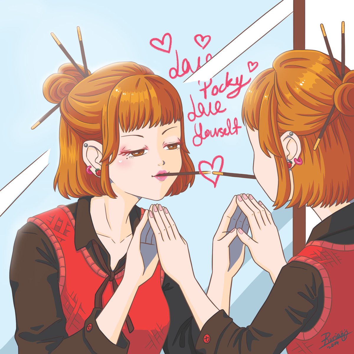 ruriyeo's tweet photo. no one share pocky with you? you can share with yourself~love pocky love yourself~
#Pocky #fanart #百琪巧克力棒 #拟人 https://t.co/mgjqpjetLp