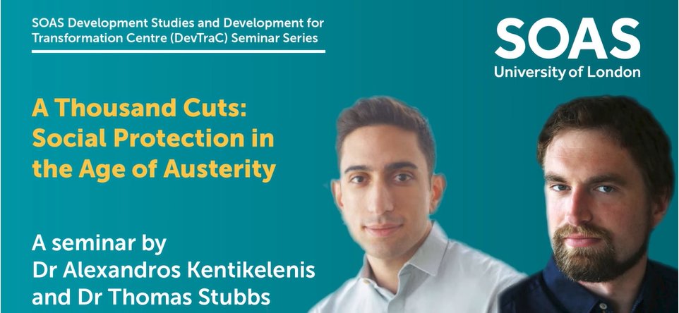 🎥<a href="/Kentikelenis/">@akentikelenis on bsky</a> and <a href="/thomstubbs/">Thomas Stubbs (@thomstubbs.bsky.social)</a> presented their new book at <a href="/SOAS/">SOAS University of London</a>, "A Thousand Cuts: Social Protection in the Age of Austerity," which systematically assesses how austerity has impacted people's lives and livelihoods globally. The presentation also includes new findings on the