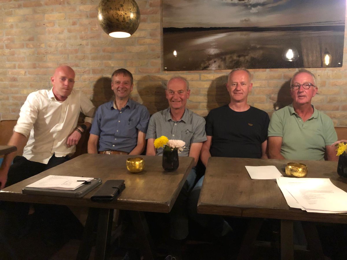 Het voltallig bestuur van A'82, gisteravond tijdens de ALV vastgesteld! vlnr Boudewijn Bakema, Peter Pot, Johan Kiewiet, Christian de Jong en Tonny de Jong. ...en door! 💪🏼