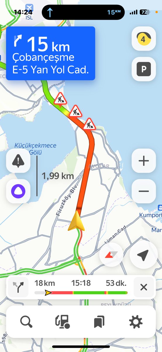 Haramidere Bahcelievler arasi 54 dk. Beylikdüzü’nden evden cikali da 20 dk oldu toplamda 74 dk. Bunda emeği geçen herkesin Allah belasını versin