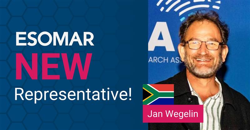 🎉 ESOMAR is excited to welcome Jan Wegelin as our new representative for South Africa! 🇿🇦 With 30+ years in research across 21 countries, Jan is set to boost ESOMAR’s presence locally, engage with companies, and strengthen ties with SAMRA. Learn more: tinyurl.com/me24v557