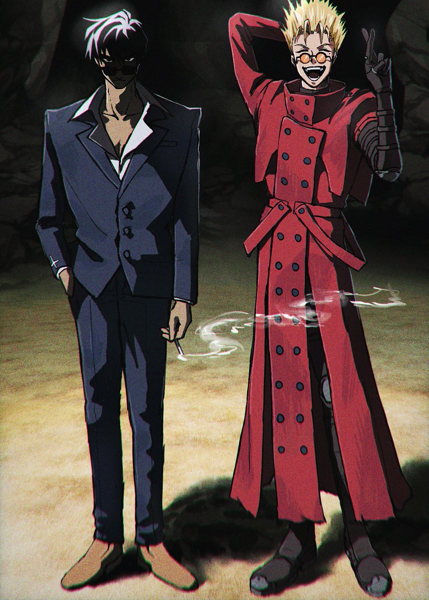 kisabaren's tweet photo. why dis 🐺 look so mad😭😭😭
 #trigun https://t.co/4PagEXHlTa
