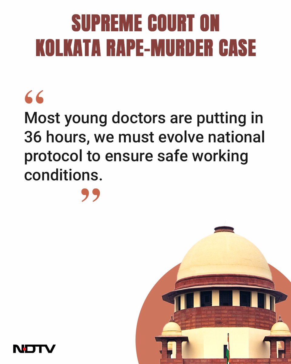 #TopQuotes | Supreme Court On Kolkata Horror ⤵️

#KolkataDoctor #KolkataDoctorDeath #SupremeCourt 

🖇️ ndtv.com/india-news/sup…