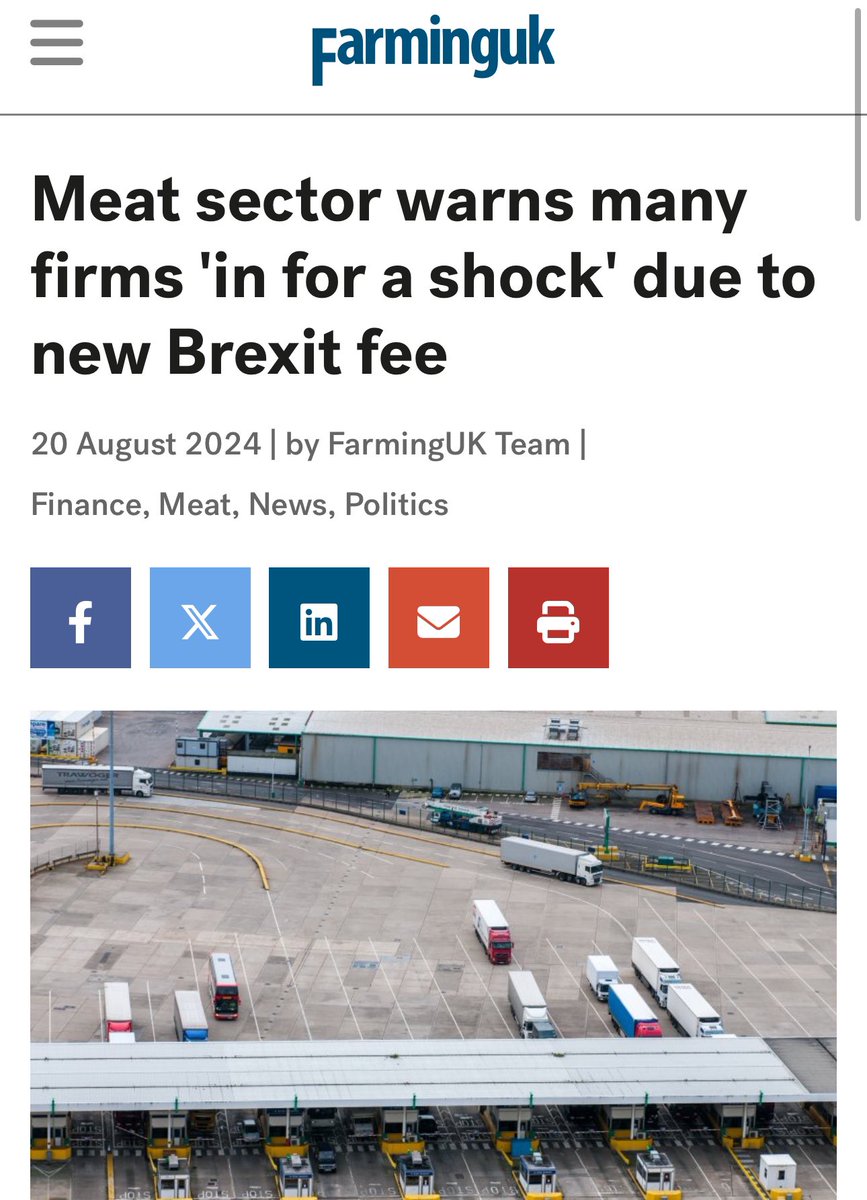 🚛 Are you surprised to learn the last Govt lied about the Brexit tax? 

🚛 Their claim of max of '£145 per truck' could end up costing up to £870.

<a href="/BMPA_INFO/">British Meat Processors Association</a> said the previous Conservative government 'mislead' businesses about what the post-Brexit charges could amount to.