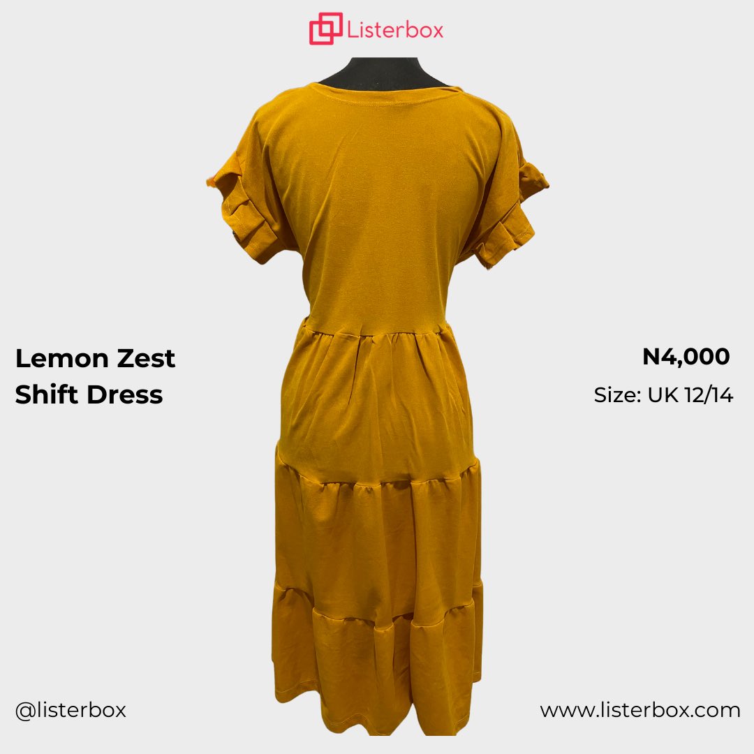 Embrace a fresh look with this lemon yellow shift dress.

To get this item, 
1. Visit listerbox.com 
2. Search for Lemon Zest Shift Dress  
3. Order 😊🛍️

#Thrift #Fashion #Sustainability #EcofriendlyShopping #Dress