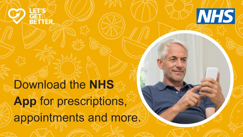 Get ready for the bank holiday weekend. 📲

Use the NHS App to book appointments, order repeat prescriptions, access 111 and more.

Download now ➡️ letsgetbetter.co.uk/bank-holiday