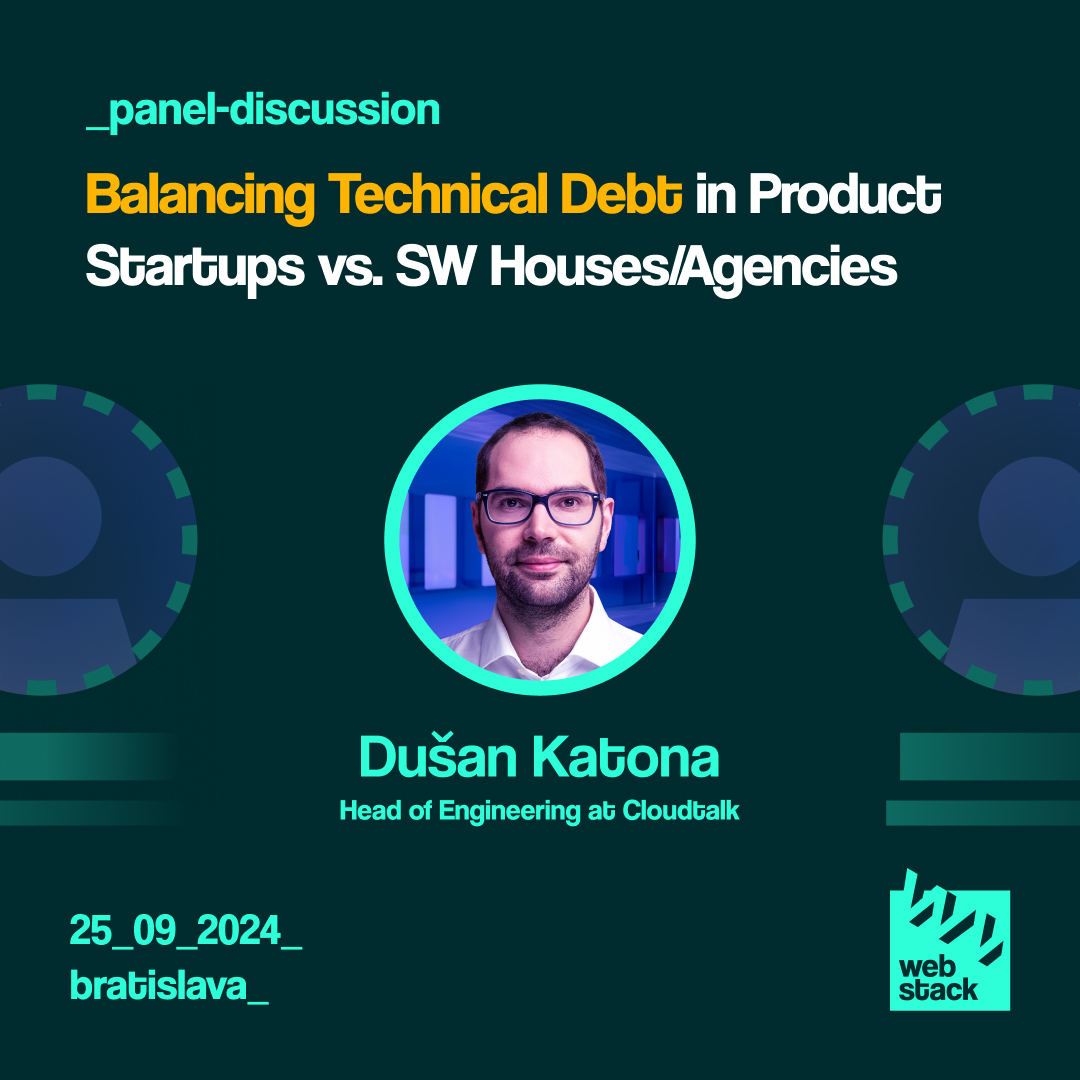webstack_sk's tweet image. Knock, knock! Who's there? It's our next guest in the panel discussion, Dušan Katona from CloudTalk! 🎉
🟢 Don’t miss the chance to hear Dušan's valuable insights at #webstack2024!
🌐 webstack.sk
🗓 25.9.2024
📍HubHub event space, Bratislava
#webstackconference