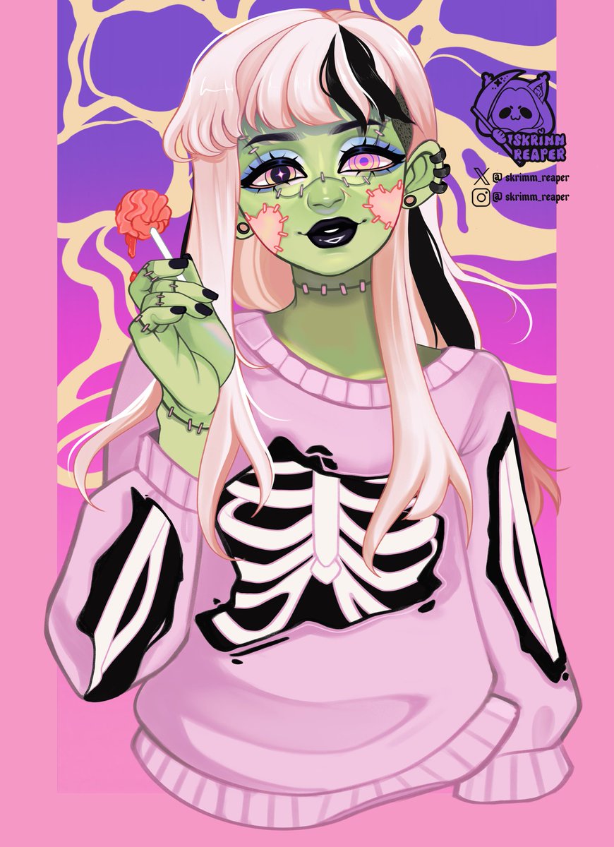 skrimm_reaper's tweet image. A commission I finished for someone on Instagram ✨🩷💜
I’m still open for commissions btw ✨