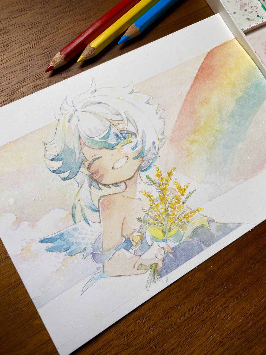 「素敵な作品を届けたい依頼だったので、塗りを心温まる雰囲気の一枚を目指しました!と」|あずましろのイラスト