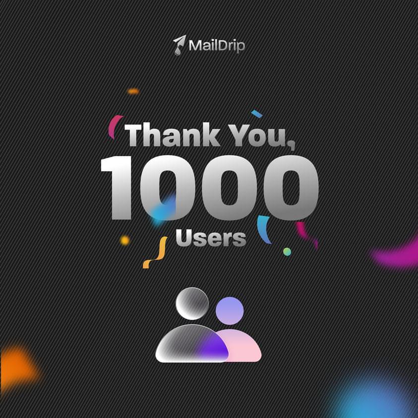 maildrip_io's tweet photo. 1000+ people said YES to us. We are grateful for the opportunity to serve you😉

We don't know who needs to hear this, but 1000 users is evidence enough. There's still room to join in; be a part of our journey to 10k!

Sign up using the link in bio

#Roadto10k #1Kusers https://t.co/4OI5OtlVoM
