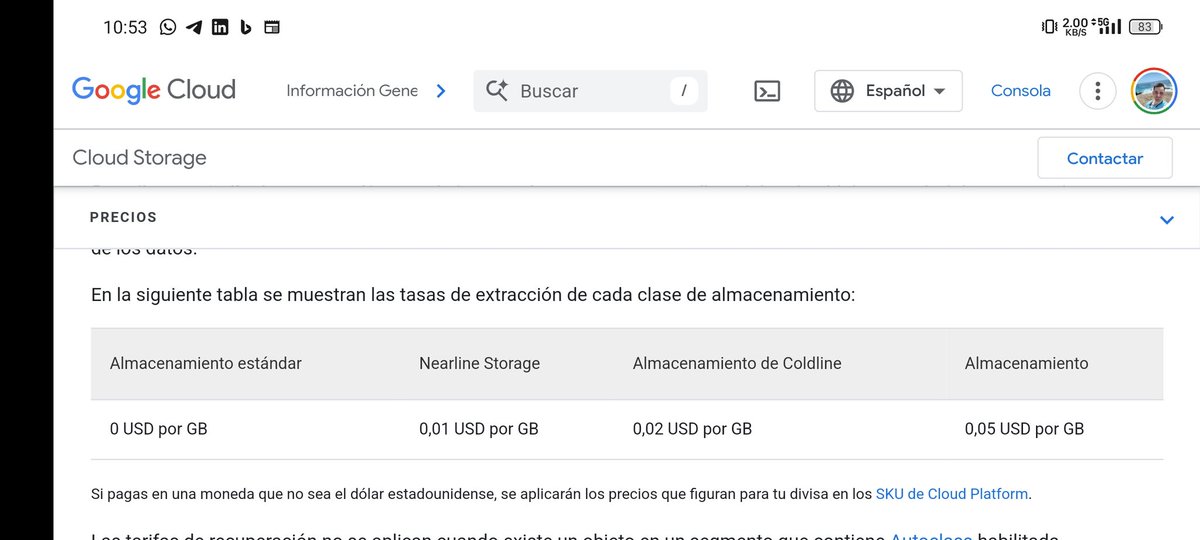 ardark27's tweet photo. @jpaask Pues en gcp con el servicio de buckets se cobra esto: https://t.co/cHpTpiNXFI