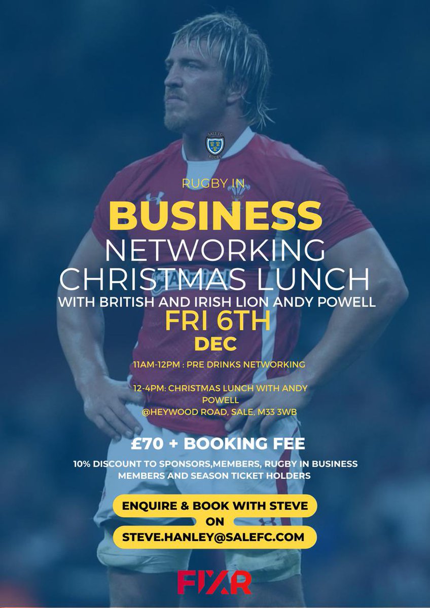 Who fancies Christmas 🎅🏼 lunch with the legend that is <a href="/andypowell8/">Andy Powell</a>  <a href="/SaleFC/">Sale FC Rugby</a> pls share