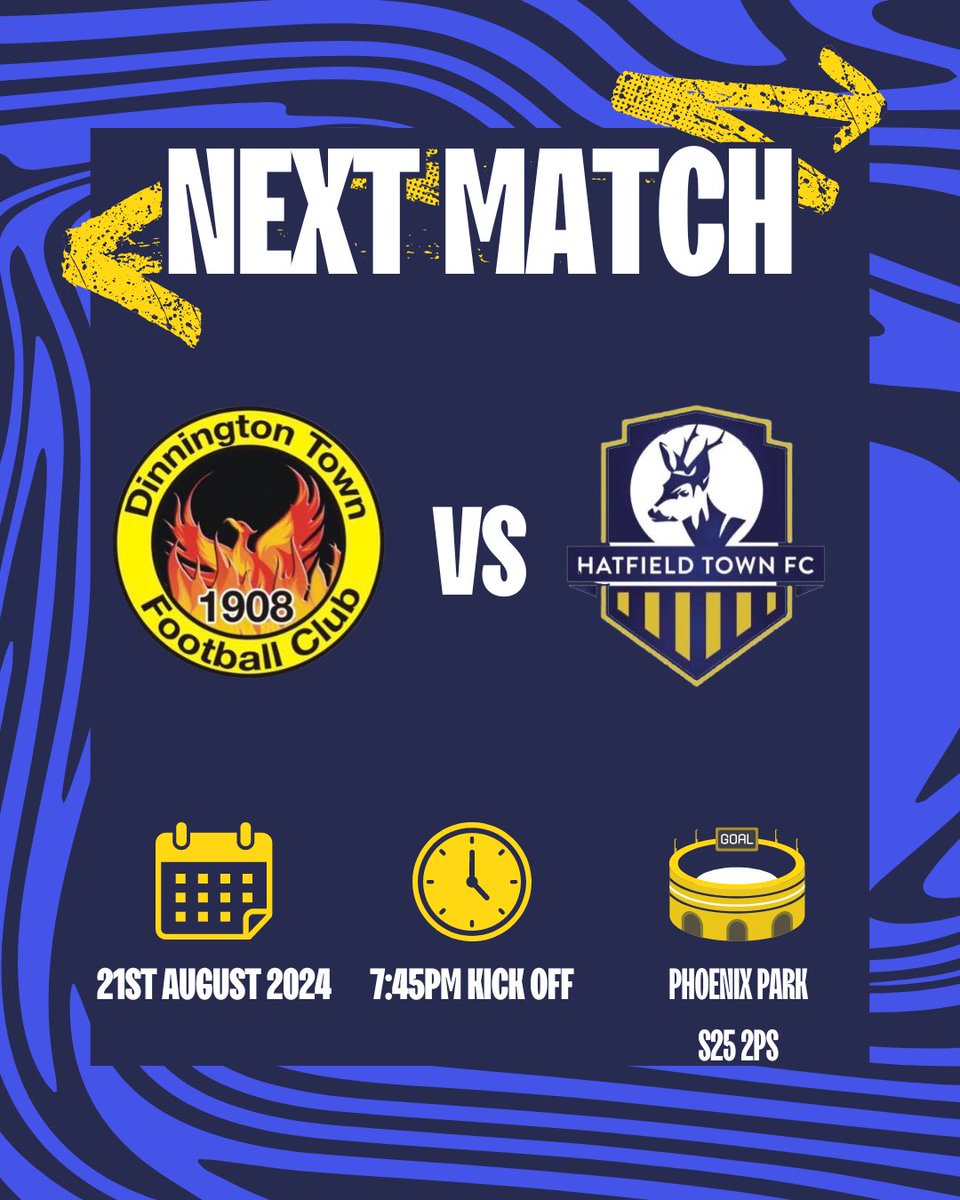 Tomorrow night we’re back in action against current league leaders Dinnington! 🔵🟡