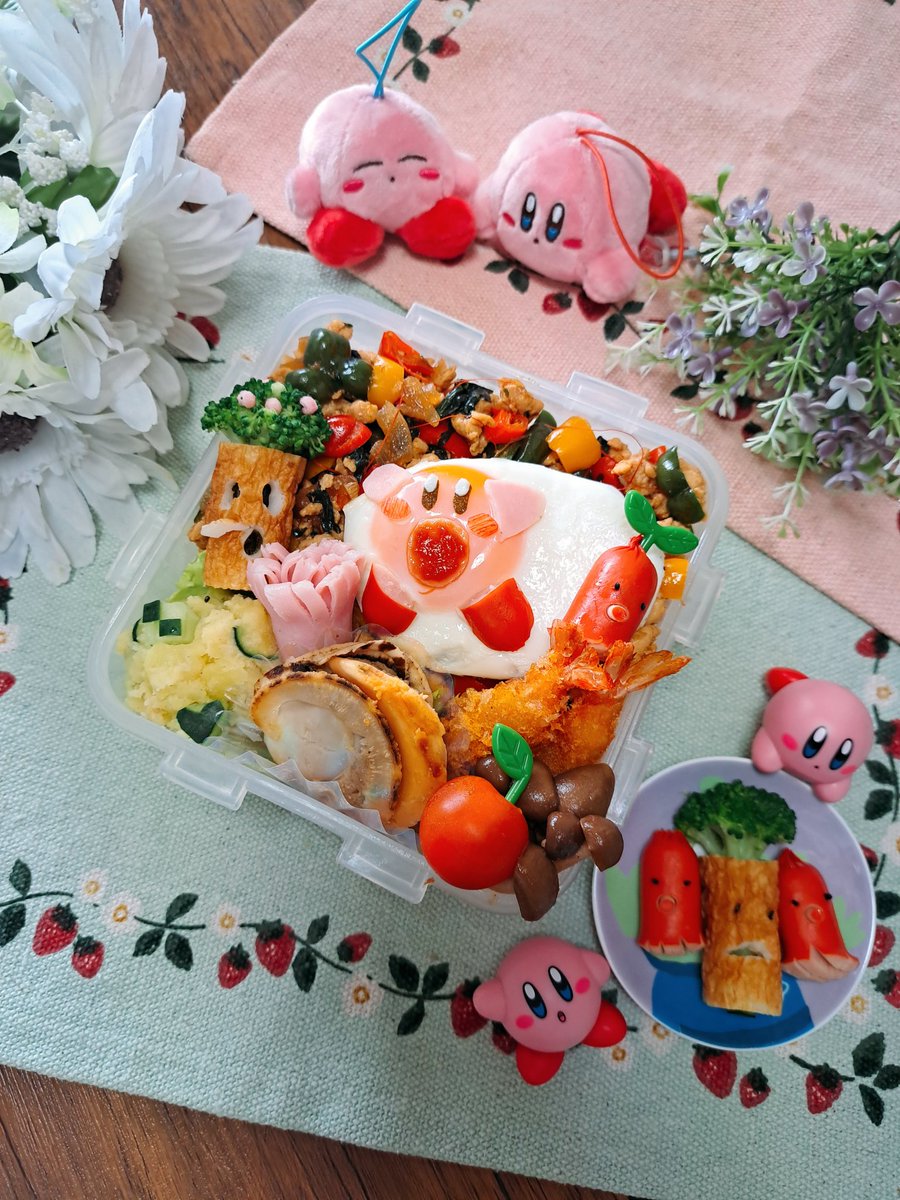 先日の旦那弁当⭐

#カービィ弁当 
#お弁当記録