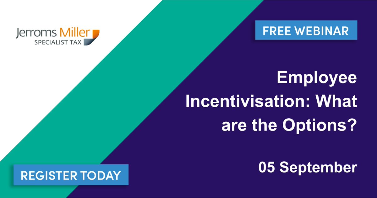 Join our free webinar, in partnership with <a href="/jerromsmiller/">Jerroms Miller Specialist Tax</a>, on 5th September that will outline the methods available to businesses to enable key talent to be retained and acquired, principally via share and share option awards.

Book your place 👉 eu1.hubs.ly/H0bKZ4D0

#cpd