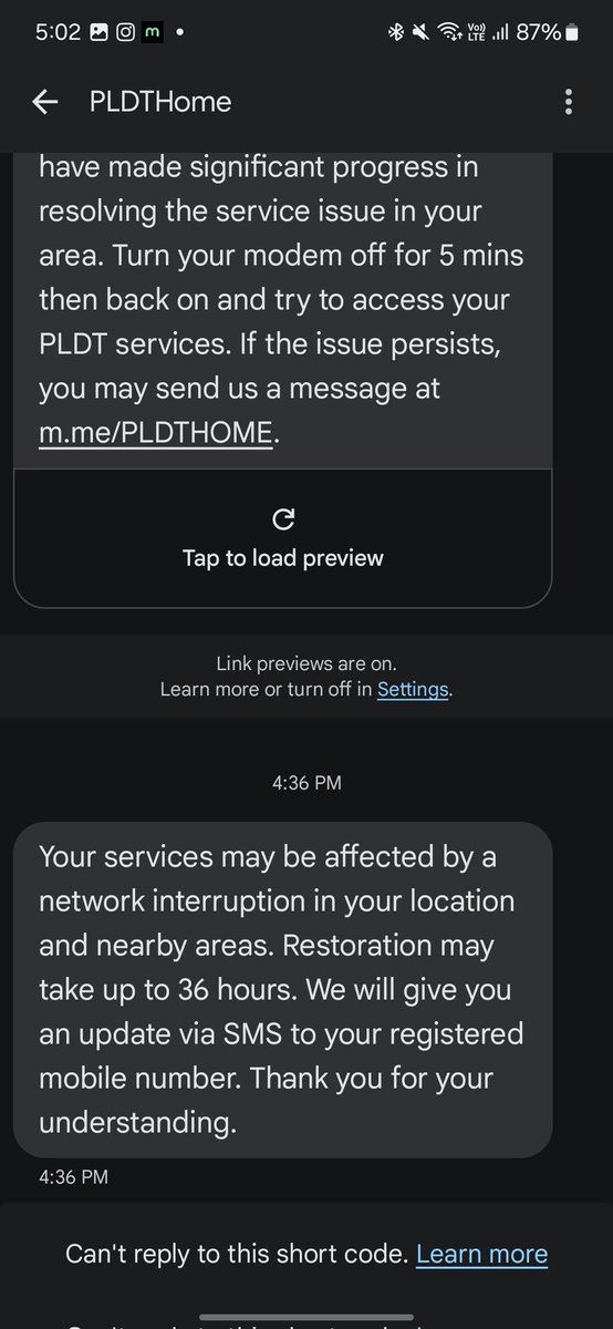 imharrycruz's tweet photo. @PLDTHome 
Is this every week? Every month issue?
Can you please fix this.
Last wednesday i dont have the connection and today my internet connection is interupted again.
This unacceptable.
I paid my monthly payment on time and same amount but I'm getting this kind of service. https://t.co/VEeIe3Kp6J