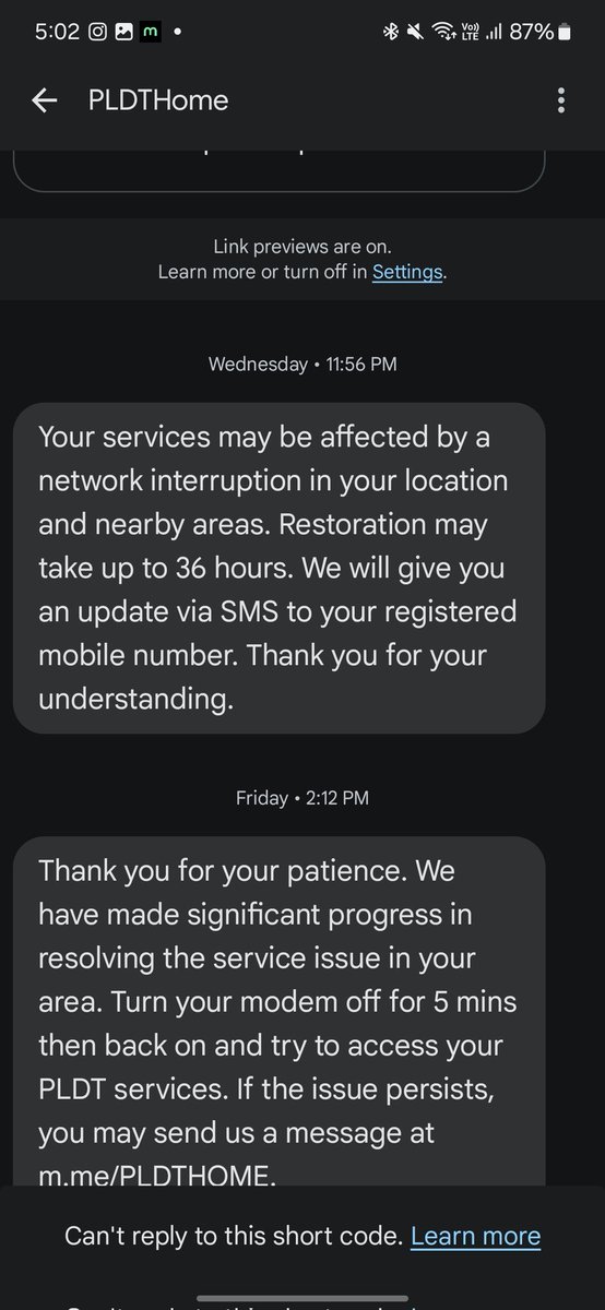 imharrycruz's tweet photo. @PLDTHome 
Is this every week? Every month issue?
Can you please fix this.
Last wednesday i dont have the connection and today my internet connection is interupted again.
This unacceptable.
I paid my monthly payment on time and same amount but I'm getting this kind of service. https://t.co/VEeIe3Kp6J