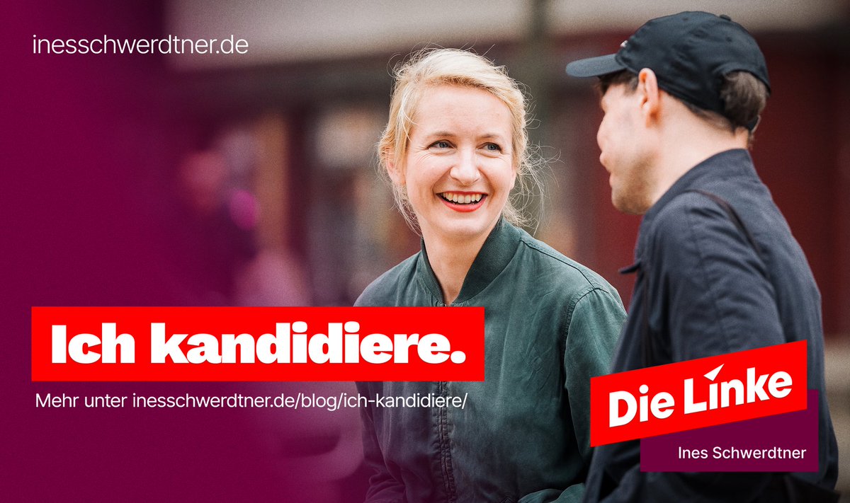 Ich habe mich dazu entschlossen, beim Bundesparteitag in Halle für den Parteivorsitz zu kandidieren. Dafür bitte ich um Euer Vertrauen.

Die ganze Erklärung gibt es hier:

inesschwerdtner.de/blog/ich-kandi…