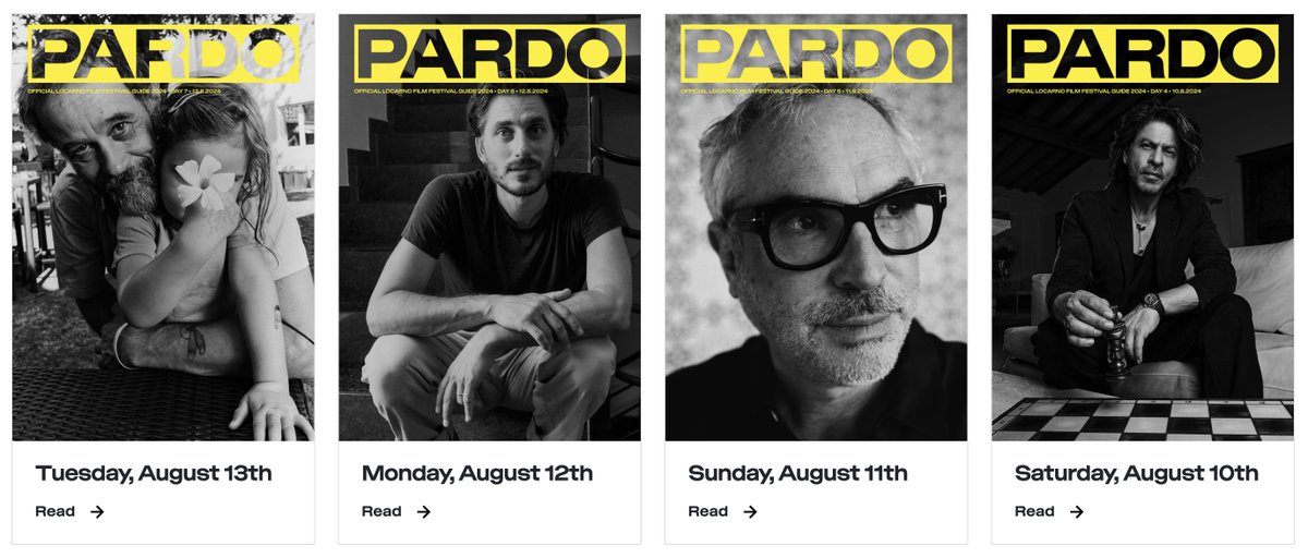 Christopher Small (@antinomovies) on Twitter photo Now that I'm back in Prague, I've had time to reflect on the monumental project we pulled off at <a href="/FilmFestLocarno/">Locarno Film Festival</a>. Each day, we produced a 20-page printed magazine distributed around the festival, featuring interviews and texts from various contributors.
locarnofestival.ch/media/pardo.ht… Now that I'm back in Prague, I've had time to reflect on the monumental project we pulled off at <a href="/FilmFestLocarno/">Locarno Film Festival</a>. Each day, we produced a 20-page printed magazine distributed around the festival, featuring interviews and texts from various contributors.
locarnofestival.ch/media/pardo.ht…