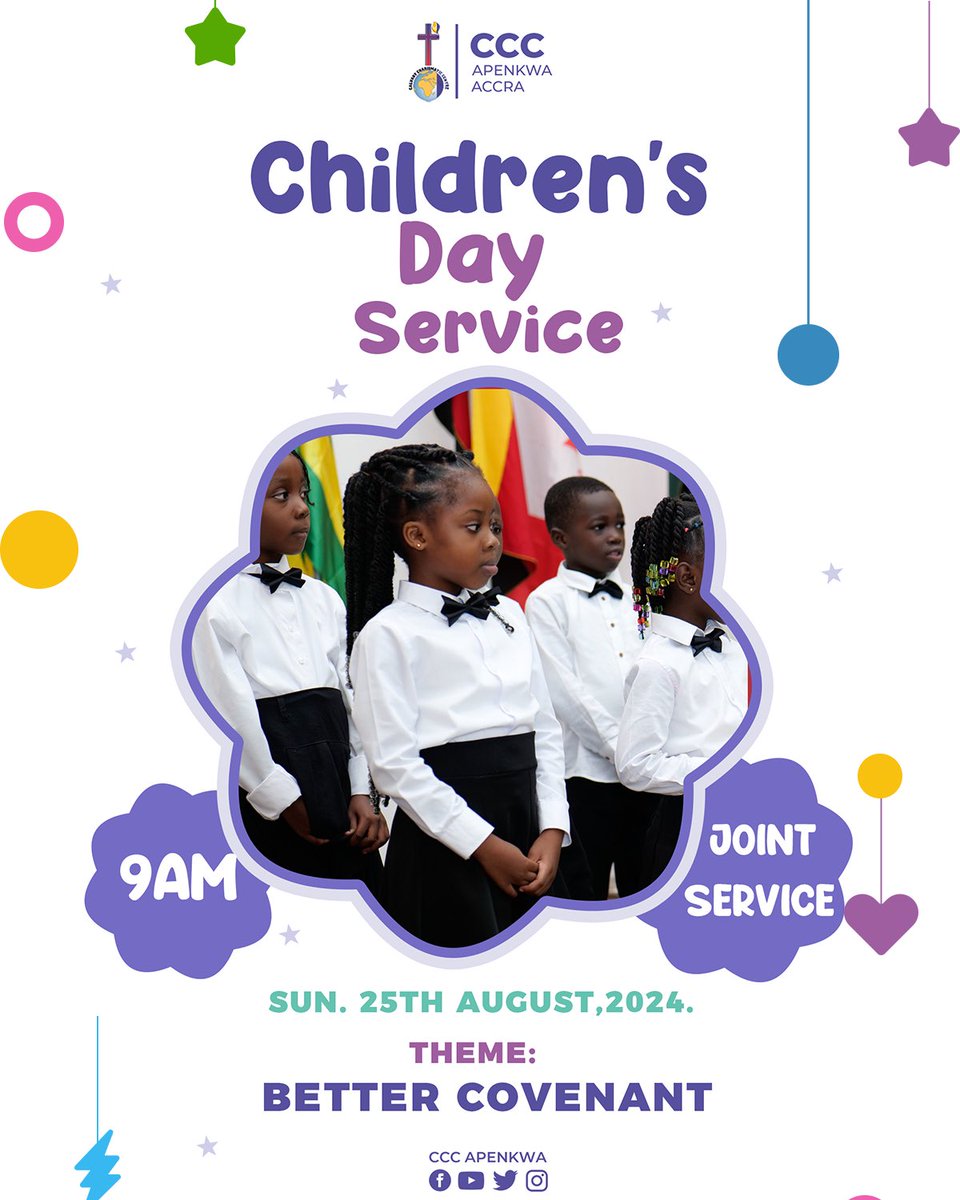 ccc_apenkwa's tweet photo. Join us this Sunday as we celebrate our Children's Day! 🎉 Come let's enjoy the amazing things our talented kids have prepared to share with us! We can't wait to see you soon! ❤️
#childrensday #August #familymonth #bettercovenant #love #wearecccapenkwa #weareonebigfamily https://t.co/LAQhTTvlQe