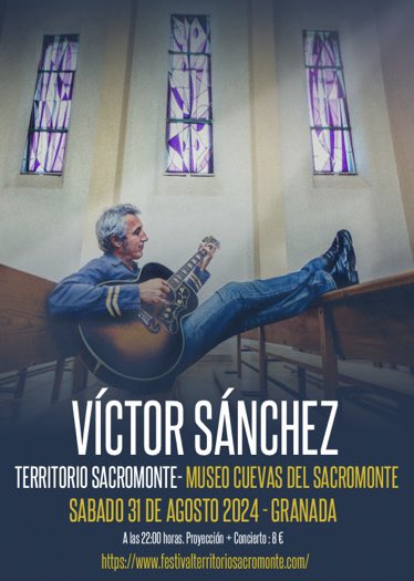 vsanchezgalvez's tweet photo. Hola a tod@s.

El próximo 31 de agosto estaré tocando junto con Checo Ruiz en el Museo Cuevas del Sacromonte, dentro del Festival Internacional Audiovisual "Territorio Sacromonte".

El concierto será después de la proyección de la película, y la entrada es de 8 €.

Os espero. https://t.co/aG1bi8L53X