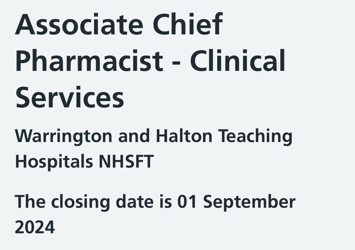 🚨We are hiring!🚨

We are looking for a passionate and enthusiastic pharmacist to lead our clinical services here <a href="/WHHPharmacy/">WHH Pharmacy</a> 

Could this be the opportunity for you? Get in touch for more information. 

Apply here: tinyurl.com/ACPCSWHH