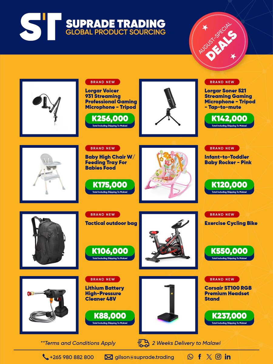 suprademw's tweet photo. Stay in the loop with Suprade's hottest deals!
Join our WhatsApp group and be the first to know about our amazing offers and discounts throughout August. 
https://t.co/7MZoeGQ9kL
#SupradeTrading #AboveAndBeyond https://t.co/u92BCSnYWK