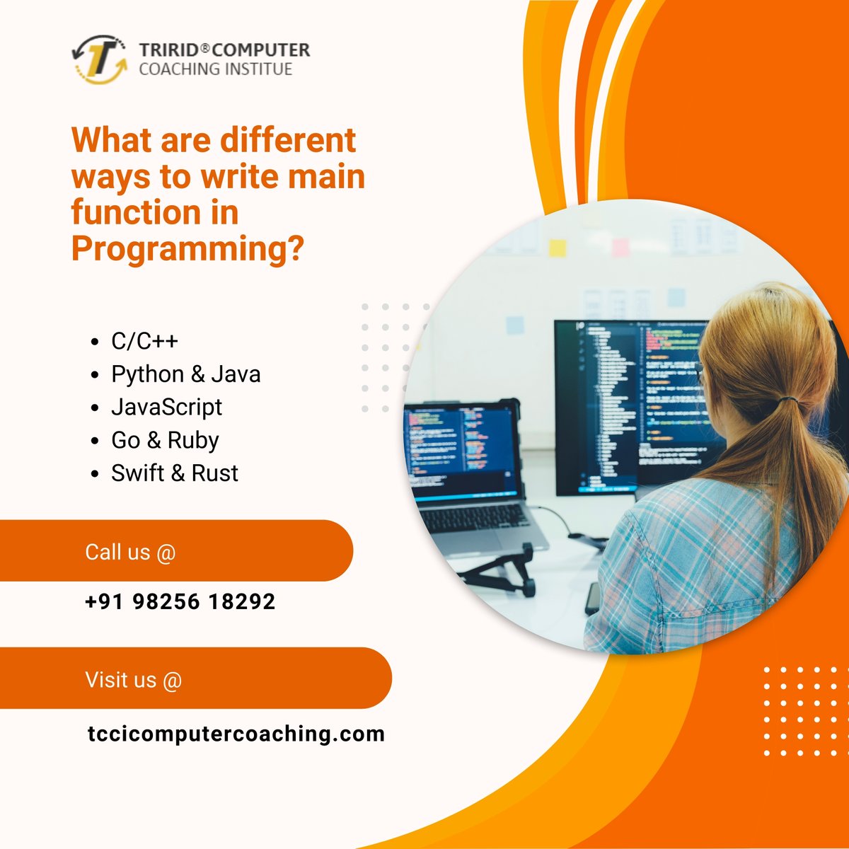 tccicomputer's tweet image. Explore various ways to write the main function across different programming languages, from C and Java to Python and JavaScript.
click the link below:
youtu.be/Zr2gW_GCv68
#ProgrammingTips #CodeExamples #SoftwareDevelopment #LearnToCode #ProgrammingLanguages