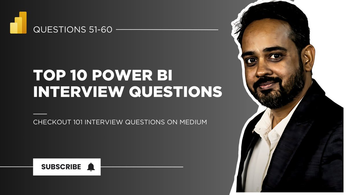 amitchandak78's tweet photo. Next 10 Power BI Interview Questions(2024) 51-60 | DAX, Relationships, SCDs, and More: https://t.co/0d0enWLSFr
#powerbiinterview #interview #PowerBI #dax #powerquery #AmitChandakDA #businessintelligence #PL300 #powerplatform #bi #powerbidesktop #datatodiscovery #powerbitutorial https://t.co/Hh9XH9W9xC