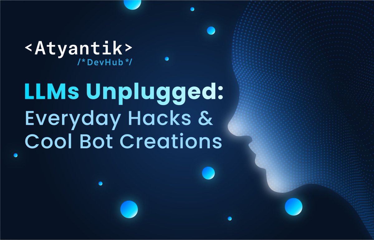Transform Ideas into Reality!  Explore LLMs like never before.
Join us for "LLMs Unplugged" and discover everyday hacks and bot creations.
Book Your Slot:- meetup.com/atyantik-devhu… 

#Vadodara #webdeveloper #Tech4All #EVENT #techevent #Chatbots