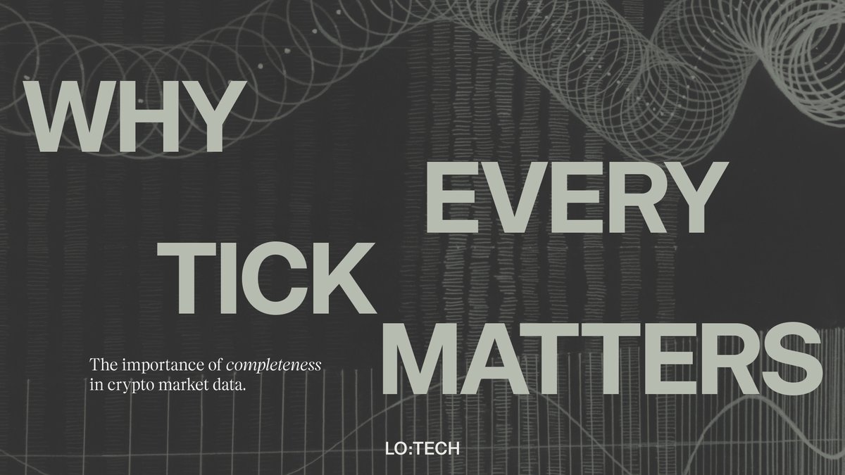 TeamLOTECH's tweet image. Relying on anything less than every tick can really distort your trading reality. For a business like LO:TECH that operates at high frequency, sampling is simply not an option. See why every tick matters: eu1.hubs.ly/H0bQ43N0
#marketdata #datasampling #cryptomarketdata