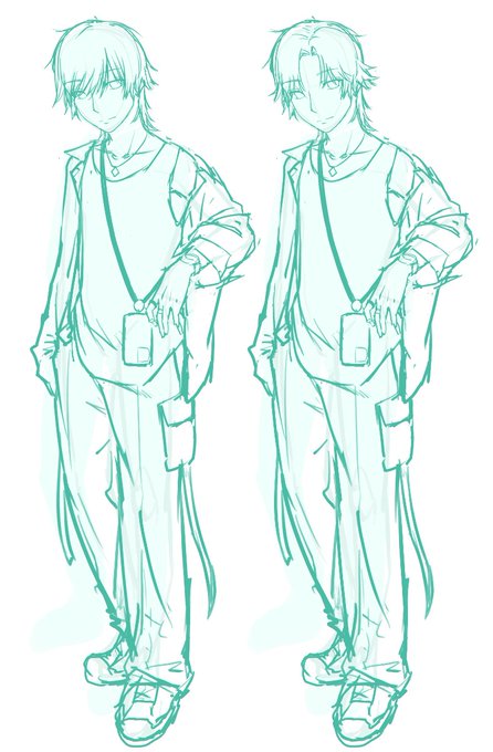 男の立ち絵ムズすぎ
髪型どっちがいいかな 