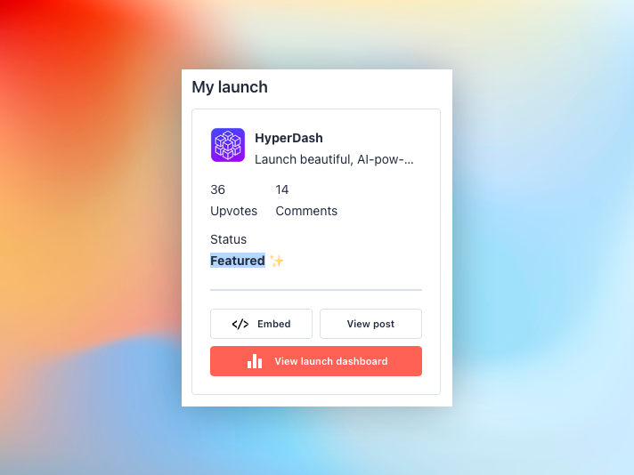leszekkrol's tweet image. 🎉 Huge news! Our product #HyperDash has been featured on Product Hunt! 🚀 A massive thank you to everyone who supported us during this incredible launch. We couldn’t have done it without you! 🙌
producthunt.com/posts/hyperdas… #indiemaker #connect #LaunchDay