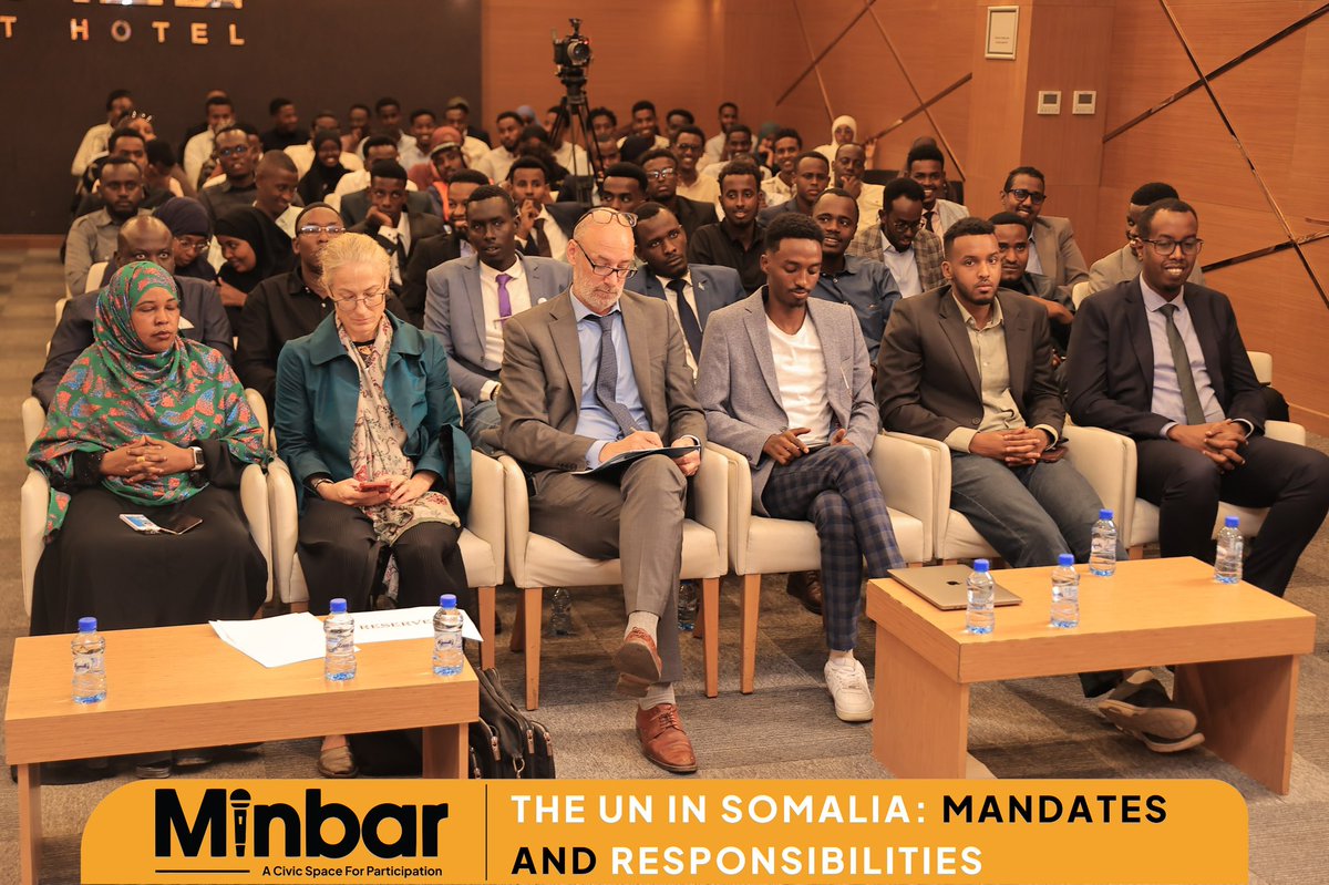 minbarSpace's tweet photo. We’ve kicked off our town hall meeting with Mr. George Conway @GConway_UN, Deputy Special Representative of the Secretary-General and Resident Humanitarian Coordinator.

@UNinSomalia 

#MinbarTalks 
#MinbarTownhallMeeting https://t.co/Siz1uSLKiF