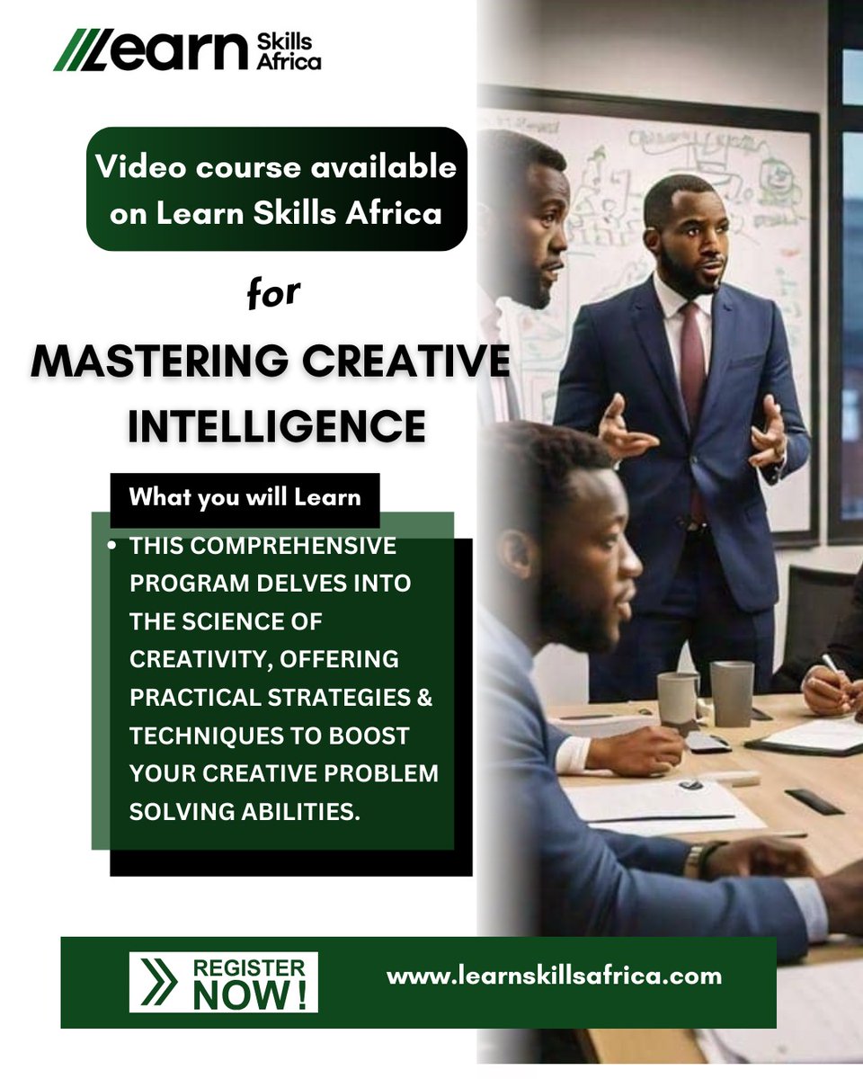 learnskillsALD's tweet image. Boost your problem-solving skills, find innovative solutions and drive success to your personal and professional life with our creative intelligence course.  Start today!
#problemsovling 
#creativity 
#successmindset
#learnskillsafrica
#learningplatform
#learningonline