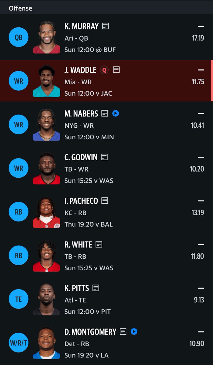 Wardo911's tweet photo. @TheFFBallers will like this 12 person, 20 man roster auction team: https://t.co/Eb3RHCfMHM
